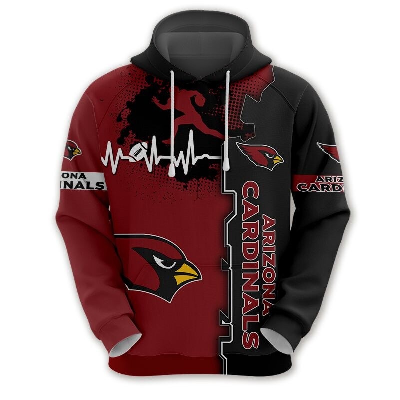Arizona Cardinals 3D All Over Print Zip Hoodie for Nfl Fans