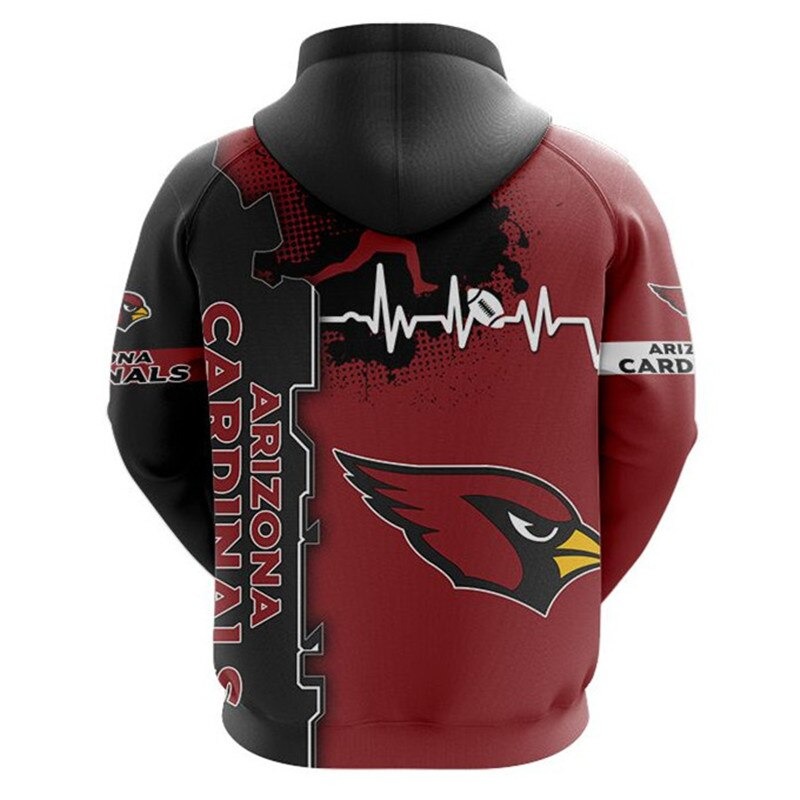 Arizona Cardinals 3D All Over Print Zip Hoodie for Nfl Fans - Image 2