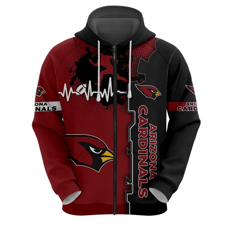Arizona Cardinals 3D All Over Print Zip Hoodie for Nfl Fans - Image 3