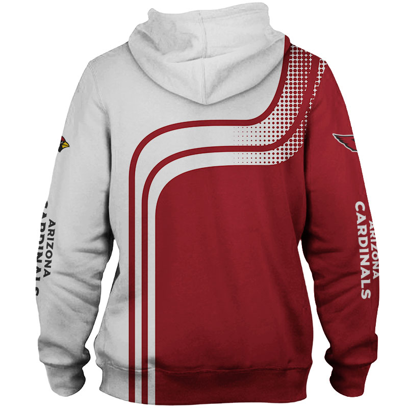 Arizona Cardinals Hoodie 3D One Way Zip Hoodie - Image 2