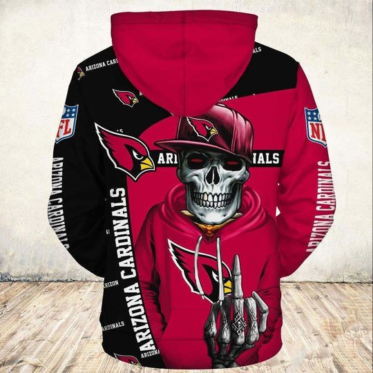 Arizona Cardinals Hoodie 3D Zip Hoodie Cute Death Gifts for Fans - Image 2