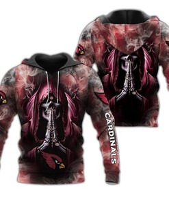 Arizona Cardinals Hoodie 3D Zip Hoodie Death Smoke Graphic Gifts for Fans