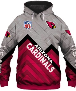 Arizona Cardinals Hoodie 3D Zip Hoodie Pullover Size S-5Xl
