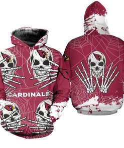 Arizona Cardinals Hoodie Skull for Halloween Graphic