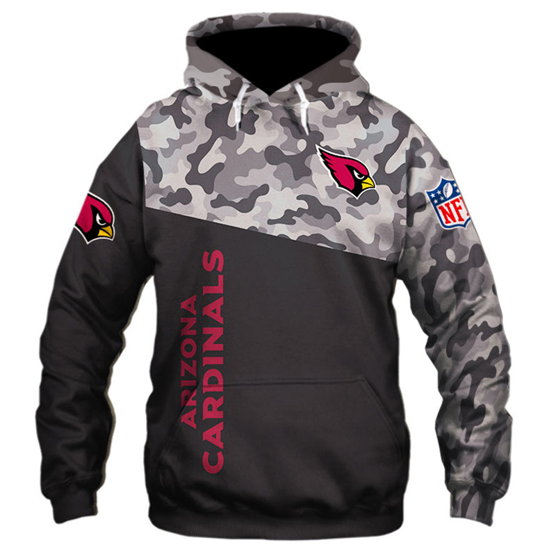 Arizona Cardinals Military Hoodie 3D Zip Hoodie 3D Zip Hoodie Long Sleeve New Season