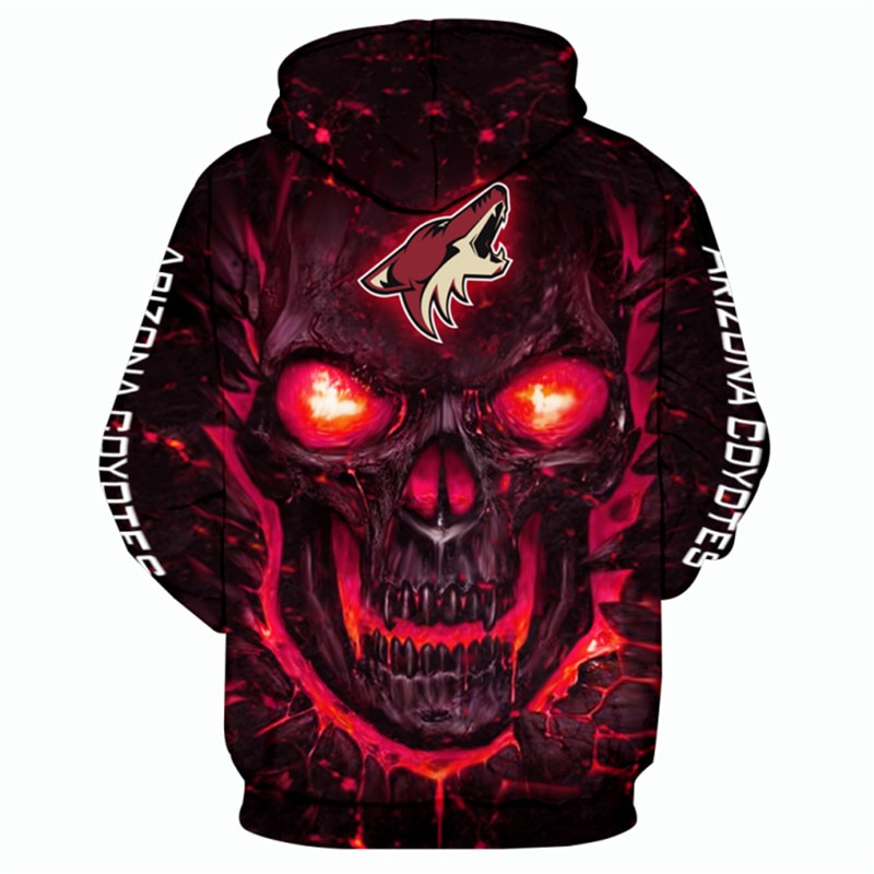 Arizona Coyotes Halloween Hoodie 3D Skulls Pullover Nhl - Image 2