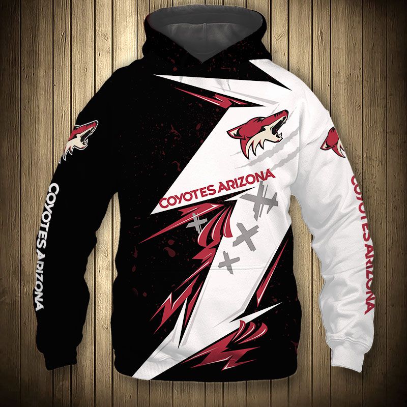 Arizona Coyotes Hoodie 3D Thunder Design Pullover Nhl