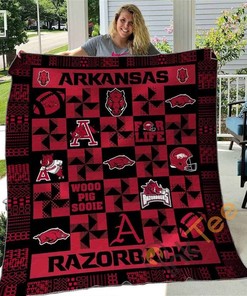 Arkansas Razorbacks 3 Quilt Blanket Bedding Set