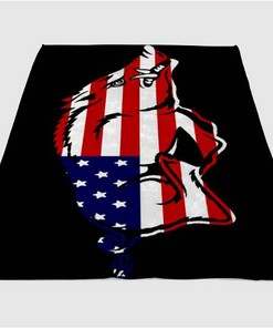 Arkansas Razorbacks Baseball American Flag Sherpa Fleece Blanket Gifts for Family, for Couple