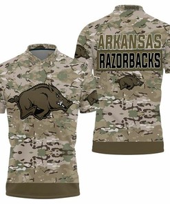 Arkansas Razorbacks Camo Pattern 3D All Over Print Polo Shirt