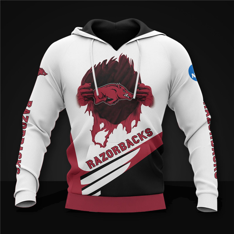 Arkansas Razorbacks Hoodie 3D Zip Hoodie Long Sleeve Gift for Fan - Image 3