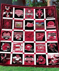 Arkansas Razorbacks Quilt Blanket Bedding Set for Home Décor