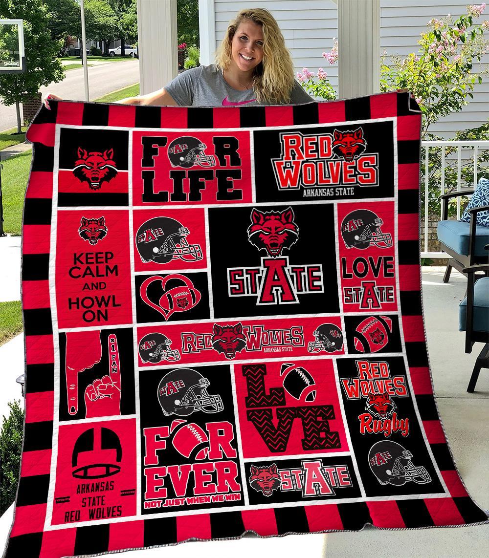 Arkansas State Red Wolves Quilt Blanket Bedding Set