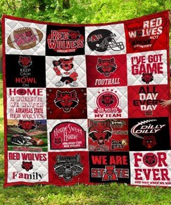 Arkansas State Red Wolves Quilt Blanket Bedding Set Gifts for Fans