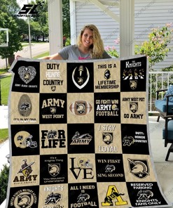 Army Black Knights Blonde Black Quilt Blanket Bedding Set