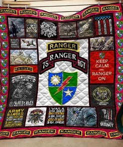 Army Ranger Veteran Quilt Blanket Bedding Set for Home Décor