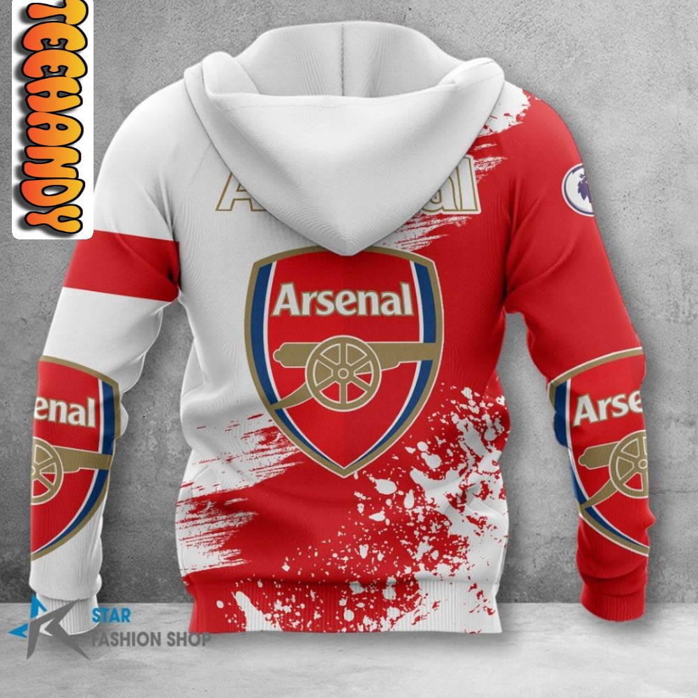 Arsenal FC All Over Printed 3D Hoodie - Image 2
