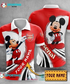Arsenal FC Custom Name Mickey Mouse Polo Shirt