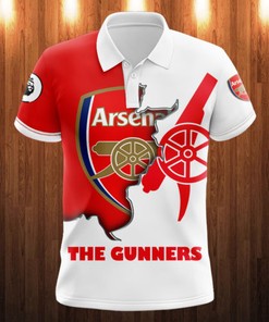 Arsenal FC White Red The Gunners Polo Shirt
