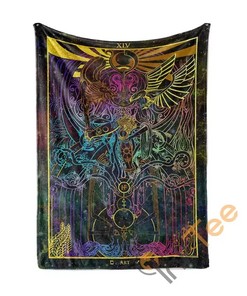 Art Alchemy Temperance Arcana Tarot Art Sherpa Fleece Blanket Gifts for Family, for Couple