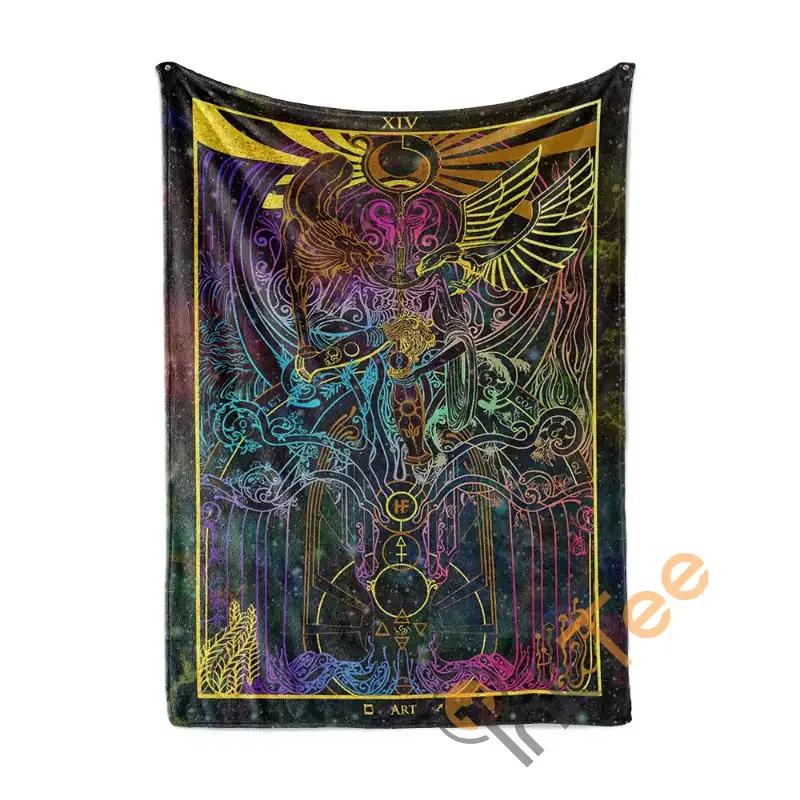 Art Alchemy Temperance Arcana Tarot Art Sherpa Fleece Blanket Gifts for Family, for Couple