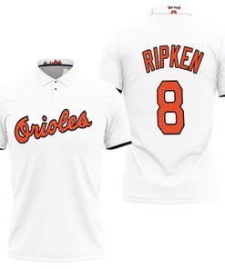 Art Baltimore Orioles Cal Ripken Jr #8 Mlb Mitchell Ness 1985 Cooperstown Collection Mesh White 2019 Polo Shirt
