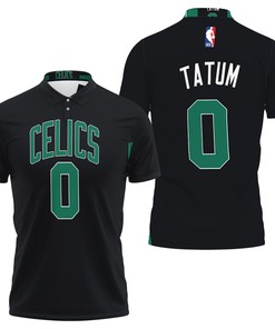 Art Boston Celtics Jayson Tatum #0 Nba Great Player Black Statement Edition 2019 Polo Shirt
