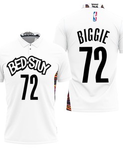 Art Brooklyn Nets Bed-study Biggie #72 Nba Basketball 2020 City Edition New Arrival White Polo Shirt