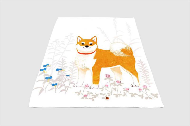 Art Brown Dog Sherpa Fleece Blanket Gifts for Family, for Couple