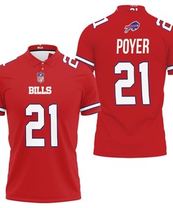 Art Buffalo Bills Jordan Poyer #21 Great Player Nfl American Football Red Color Rush Jersey Style Polo Shirt