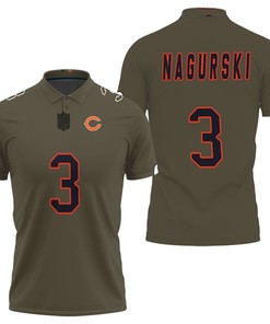 Art Chicago Bears Bronko Nagurski #3 Great Player Nfl Salute To Service Retired Player Limited Olive Jersey Style Polo Shirt