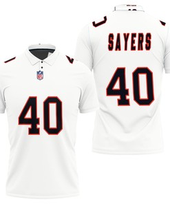 Art Chicago Bears Gale Sayers #40 Great Player Nfl American Football Team Custom Game White Polo Shirt
