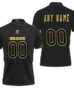 Art Chicago Bears Nfl American Football Black Golden Edition Vapor Limited Jersey Style Custom Polo Shirt