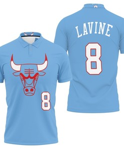 Art Chicago Bulls Zach Lavine 8 2020 City Edition Blue Jersey Inspired 3D All Over Print Polo Shirt