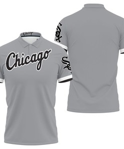 Art Chicago White Sox 2020 Mlb Dark Grey Jersey Inspired Style 3D All Over Print Polo Shirt