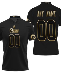 Art Los Angeles Rams Nfl American Football Black Golden Edition Vapor Limited Jersey Style Polo Shirt
