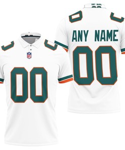 Art Miami Dolphins Nfl American Football White 2019 Alternate Game Polo Shirt