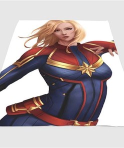 Art Of Captain Marvel Sherpa Fleece Blanket Gifts for Family, for Couple