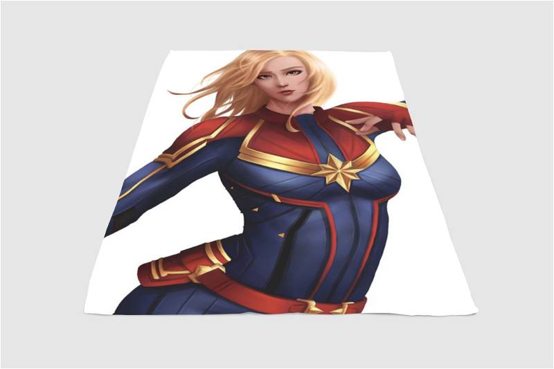 Art Of Captain Marvel Sherpa Fleece Blanket Gifts for Family, for Couple