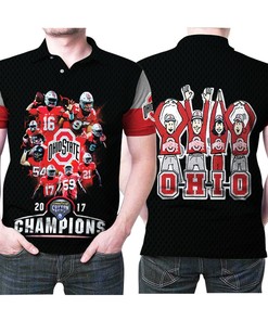Art Ohio State Buckeyes Champions University Football 3D All Over Print Polo Shirt