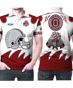 Art Ohio State Buckeyes Football University Team Logo 3D All Over Print Polo Shirt