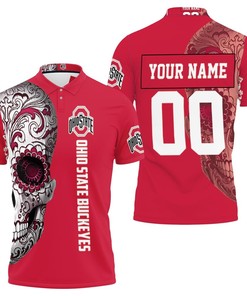 Art Ohio State Buckeyes Sugar Skull Personalized 3D All Over Print Polo Shirt