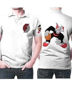 Art Portland Trail Blazers Basketball Classic Mascot Logo 3D All Over Print Polo Shirt