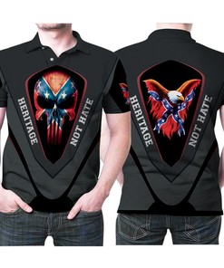 Art Punisher Skull Heritage Not Hate Eagle 3D All Over Print Polo Shirt