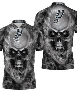 Art San Antonio Spurs Nba Fans Skull 3D All Over Print Polo Shirt