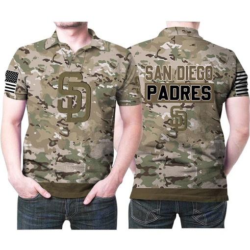 Art San Diego Padres Camouflage Veteran Us Flag 3D All Over Print Polo Shirt
