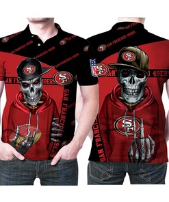Art San Francisco 49ers Hip Hop Skull 3D All Over Print Polo Shirt