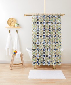 Art Shower Curtain, Boho Shower Curtain, Eco-Friendly, Waterproof, Art Nouveau Decor, Bohemian Decor