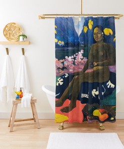 Art Shower Curtain, The Seed Of The Areoi By Paul Gauguin, Classic Art Bath Decor, Eco-Friendly Curtain
