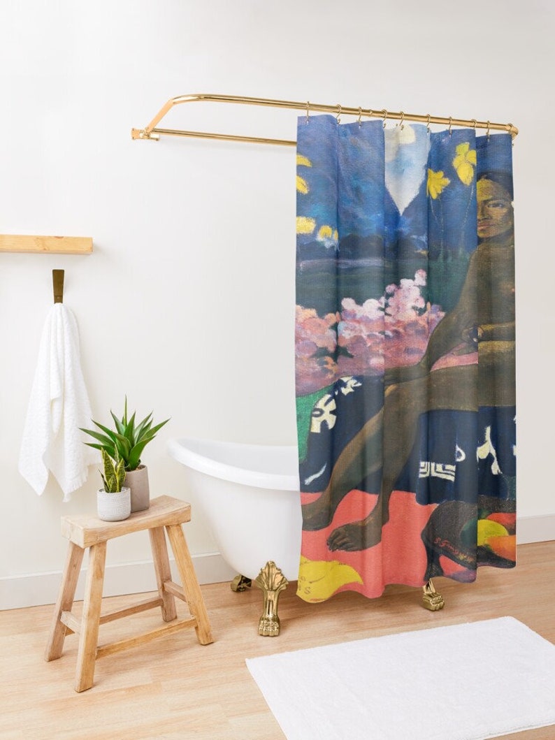 Art Shower Curtain, The Seed Of The Areoi By Paul Gauguin, Classic Art Bath Decor, Eco-Friendly Curtain - Image 2
